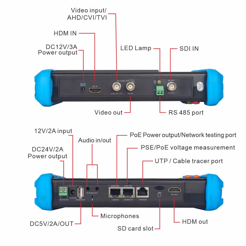 Máy kiểm tra camera IP đa năng Noyafa NF-716ADHS với RJ45 TDR/PoE/Màn hình 7 inch/WIFI/4K